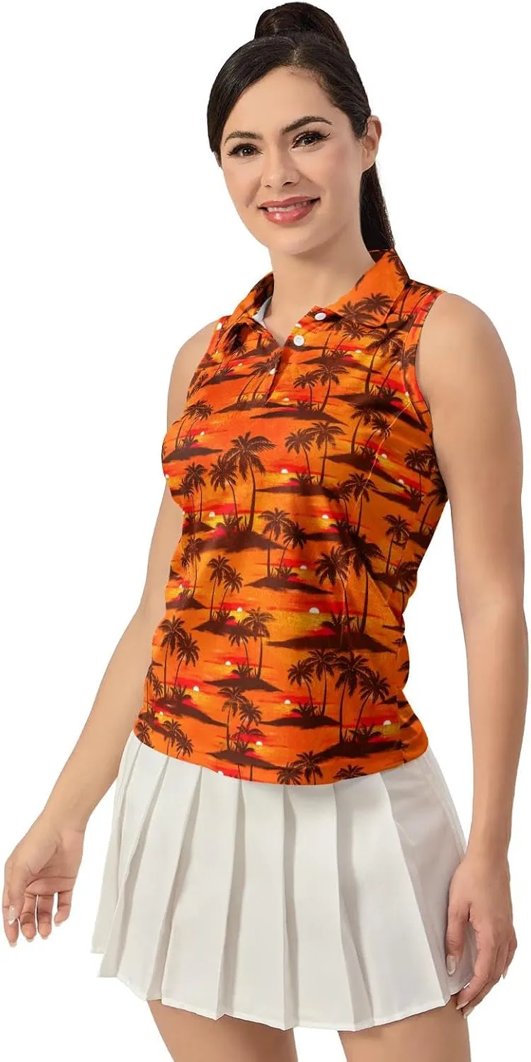 Women's Golf Shirts Sleeveless Polo Shirt Moisture Wicking Tennis Top Athletic Tanks Golf Outfit