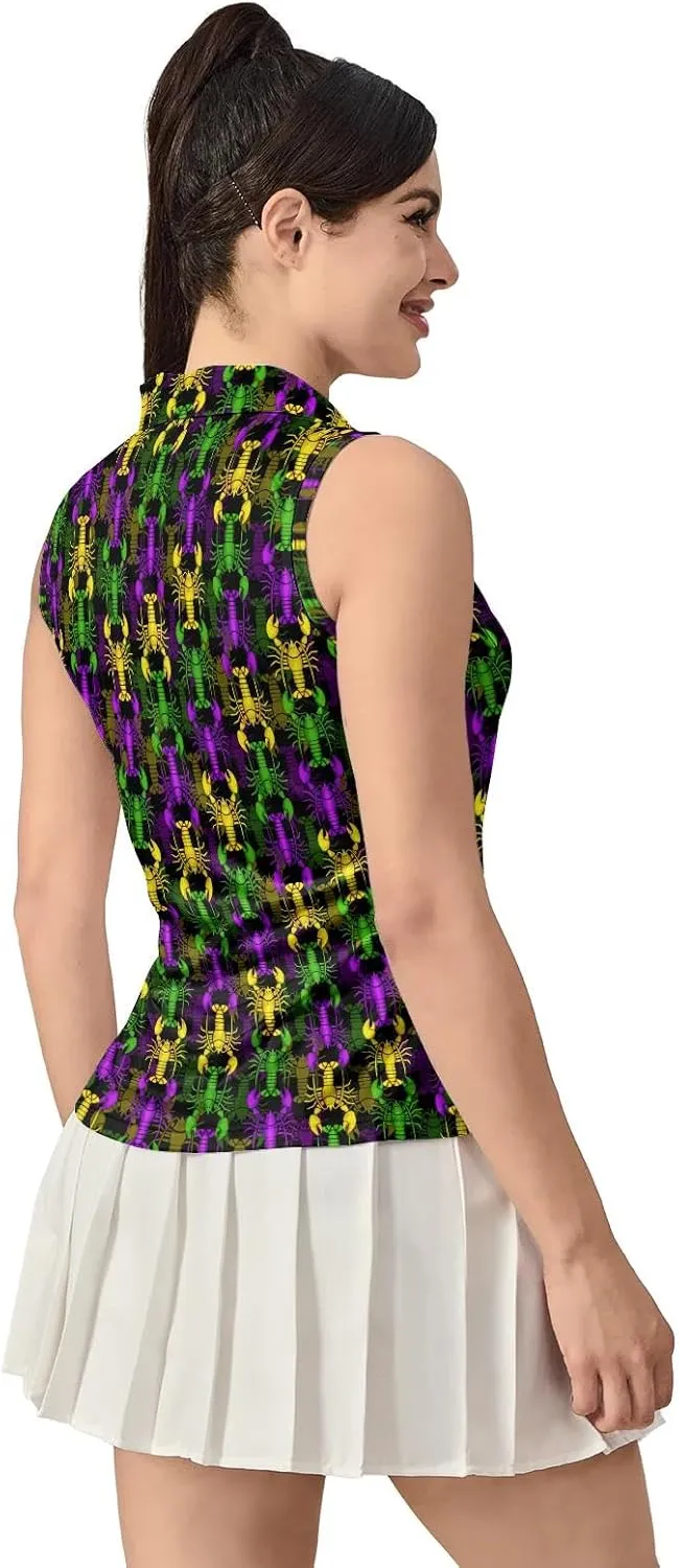 Women's Golf Shirts Sleeveless Polo Shirt Moisture Wicking Tennis Top Athletic Tanks Golf Outfit