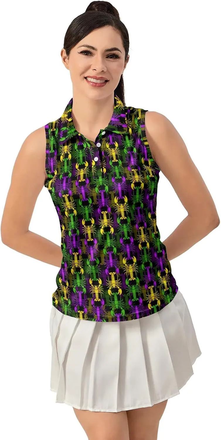 Women's Golf Shirts Sleeveless Polo Shirt Moisture Wicking Tennis Top Athletic Tanks Golf Outfit