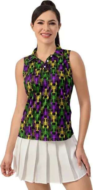 Women's Golf Shirts Sleeveless Polo Shirt Moisture Wicking Tennis Top Athletic Tanks Golf Outfit