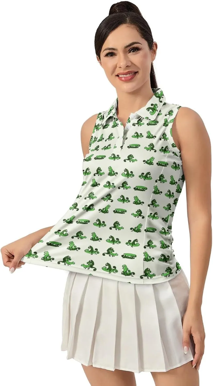 Women's Golf Shirts Sleeveless Polo Shirt Moisture Wicking Tennis Top Athletic Tanks Golf Outfit