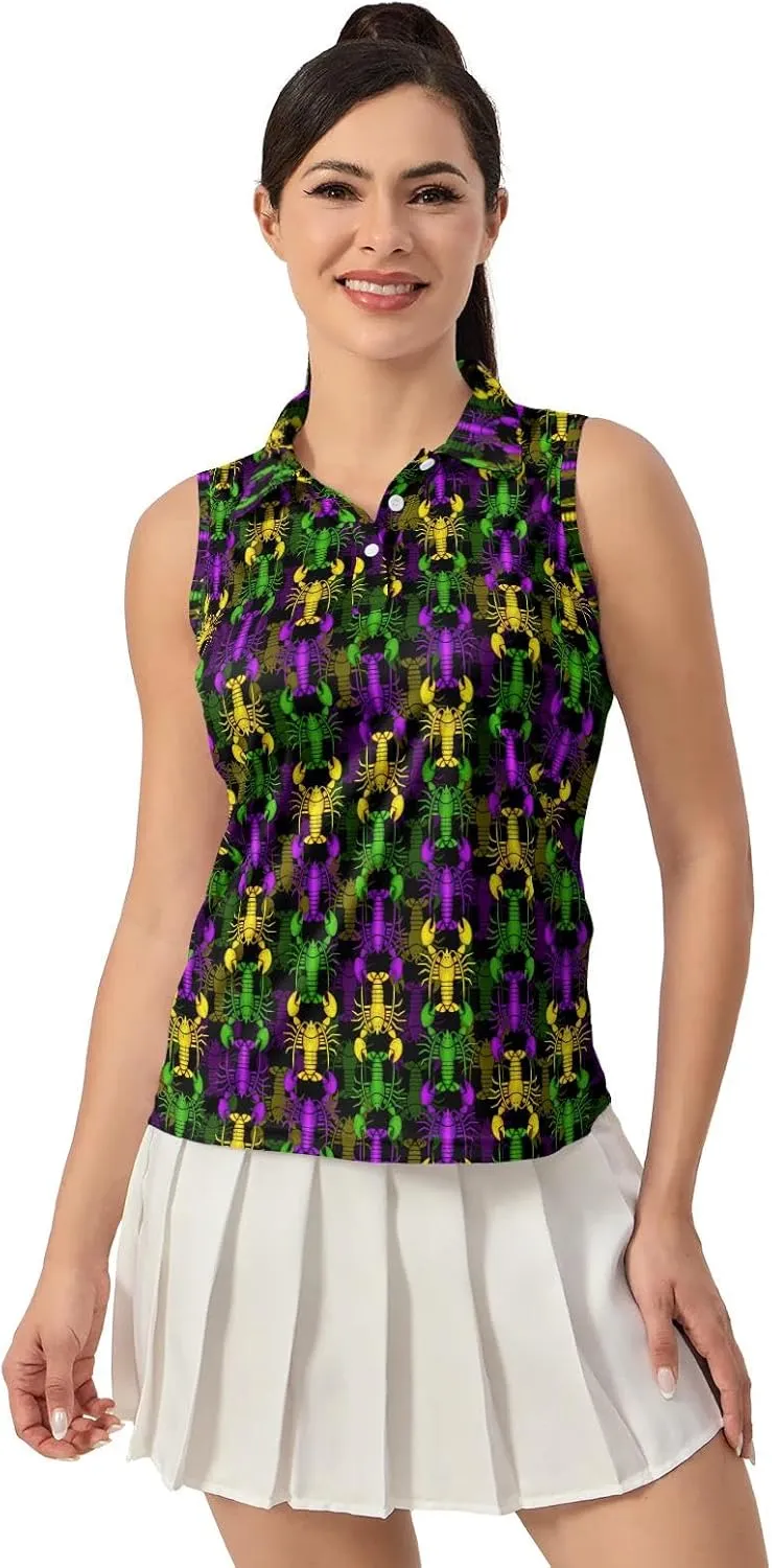 Women's Golf Shirts Sleeveless Polo Shirt Moisture Wicking Tennis Top Athletic Tanks Golf Outfit