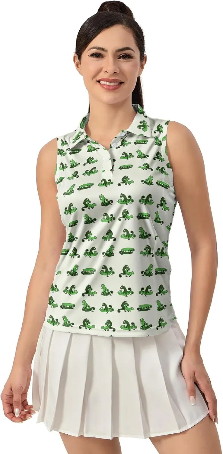 Women's Golf Shirts Sleeveless Polo Shirt Moisture Wicking Tennis Top Athletic Tanks Golf Outfit