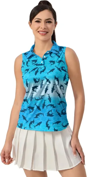 Women's Golf Shirts Sleeveless Polo Shirt Moisture Wicking Tennis Top Athletic Tanks Golf Outfit