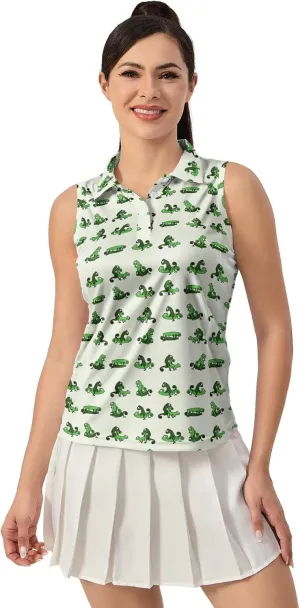 Women's Golf Shirts Sleeveless Polo Shirt Moisture Wicking Tennis Top Athletic Tanks Golf Outfit