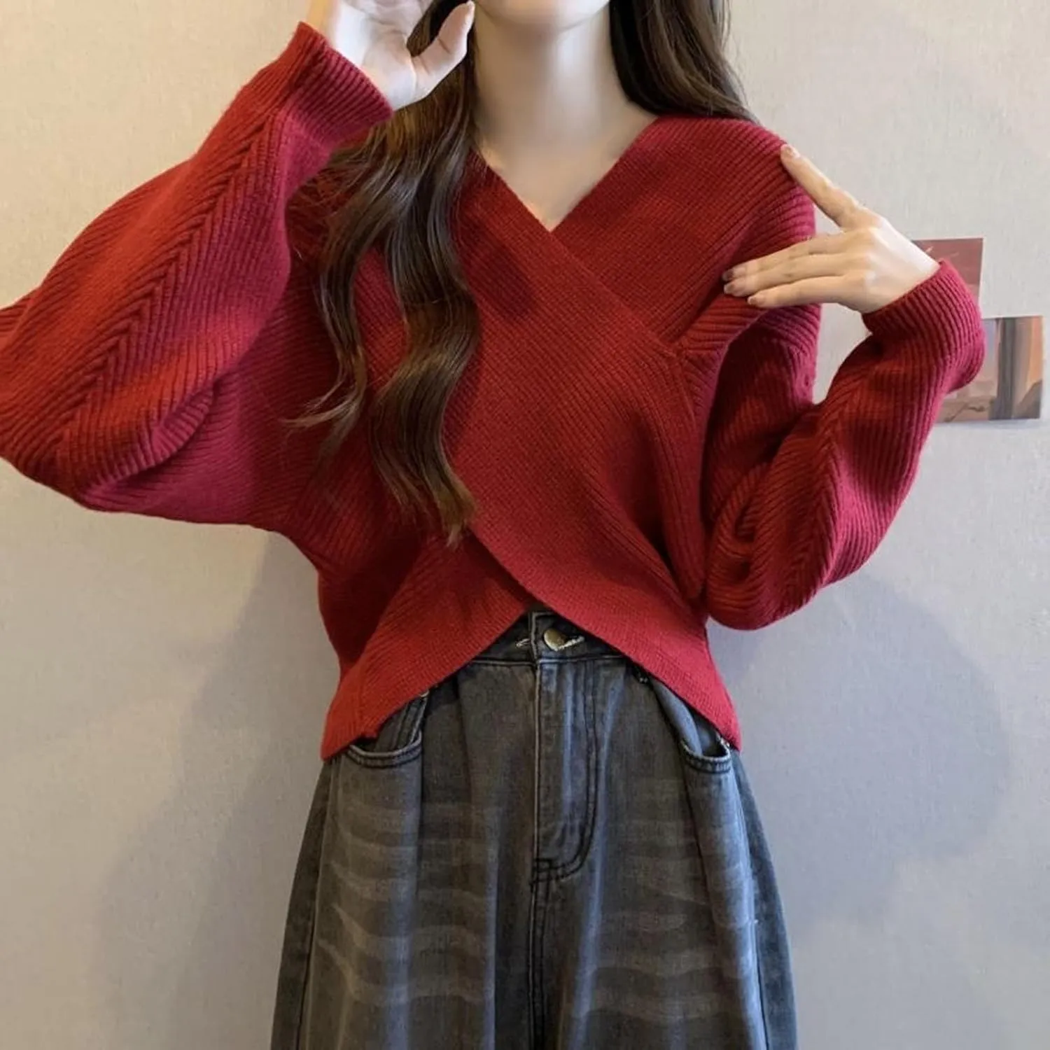 Womens Large Cross Front Poncho Sweater Scarf Wrap Oversized Large Scarves Knitted Elegant Shawls Cape Cardigan
