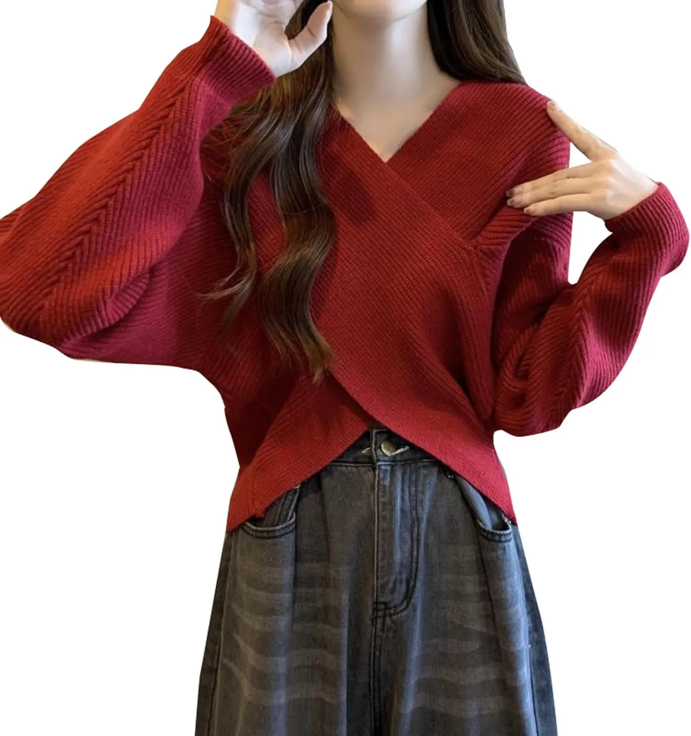 Womens Large Cross Front Poncho Sweater Scarf Wrap Oversized Large Scarves Knitted Elegant Shawls Cape Cardigan