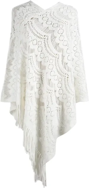 Womens Large Cross Front Poncho Sweater Wrap Oversized Scarves Knitted Elegant Shawls Cape Cardigan for Fall Winter