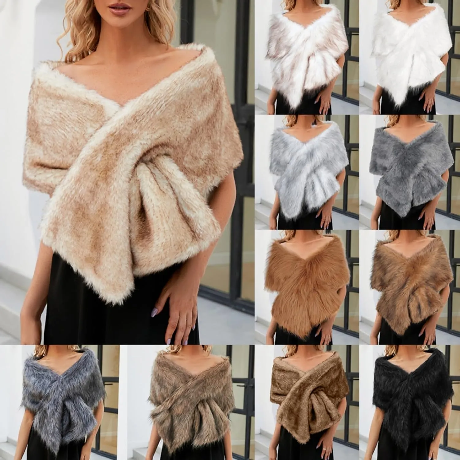 Womens Large Cross Front Poncho Sweater Wrap Topper Knitted Elegant Shawls Cape Warm Long Large for Fall Winter