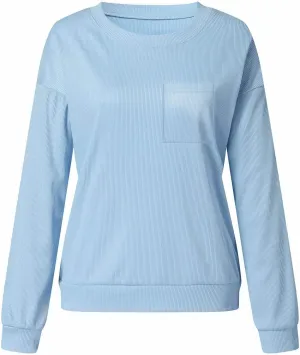 Womens Oversized Sweatshirts Casual Crewneck Long Sleeve Tops No Hood Plain Pullovers Fall Winter Clothes