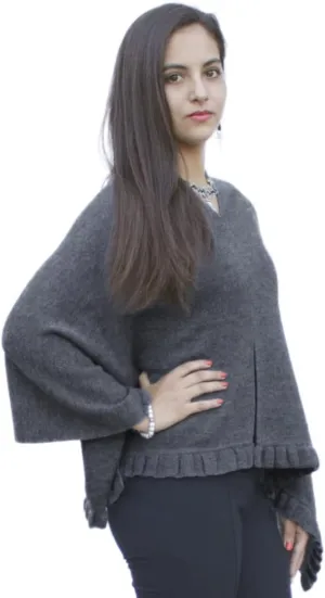 Women's Superfine Alpaca Wool Poncho Shawl Pashmina - Special Shape