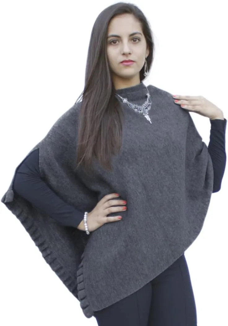 Women's Superfine Alpaca Wool Poncho Shawl Pashmina - Special Shape