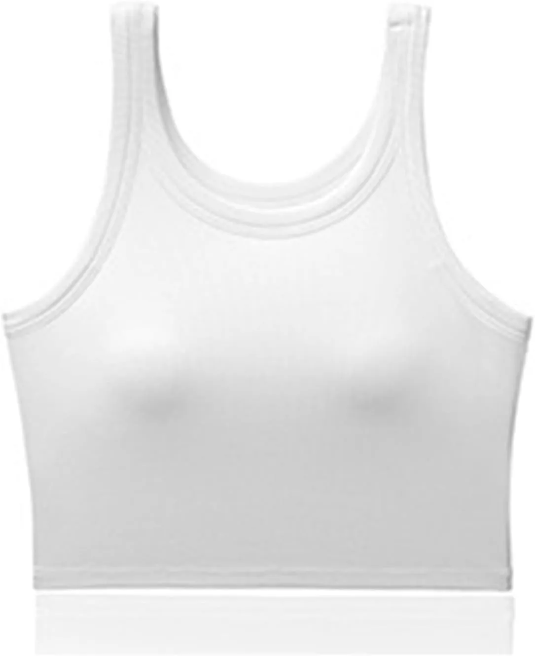 Womens Tank Tops with Bulit Padded Bra Workout Yoga Crop Tops Slim Fit Basic U Neck Active Underwear Ribbed Tanks