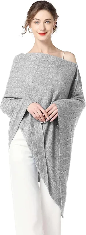 Women's Winter Warm Soft wool blend Poncho Knit cape shawls and wraps