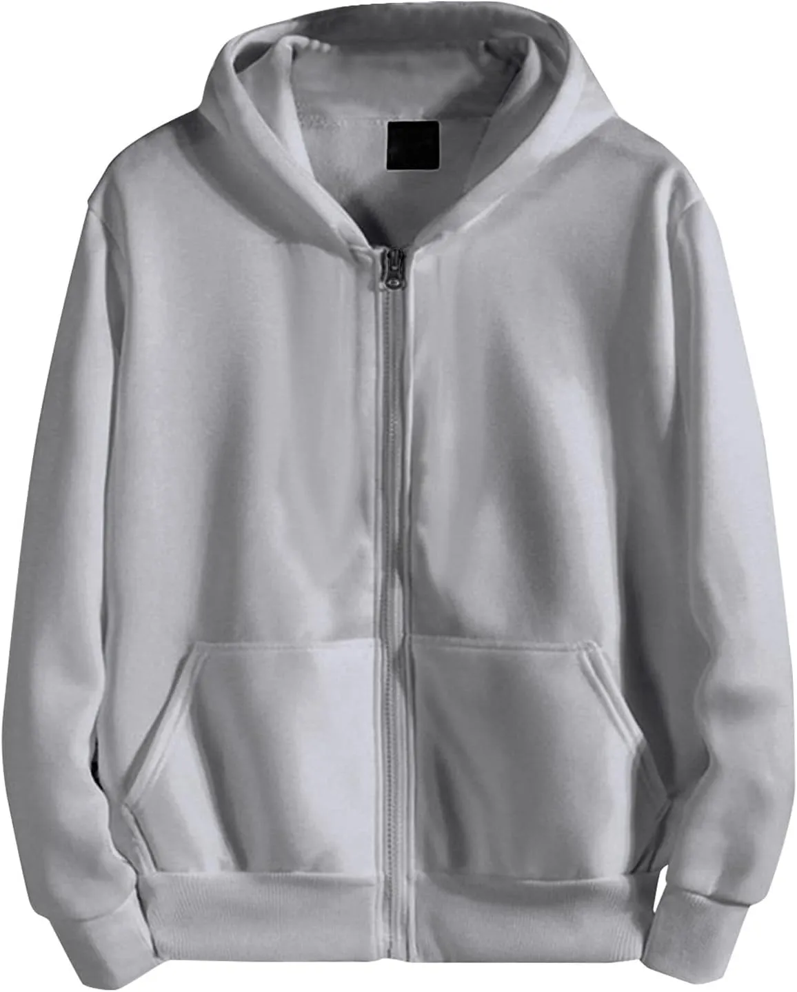 Workout Hoodies For Men Plain Basic Hoodie Full Zip Fleece Sweatshirt Casual Hooded Outerwear Jacket With Pocket