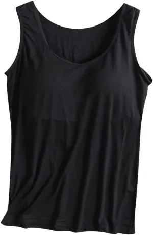 Workout Tank Tops for Women with Built in Bra U Neck Basic Camisole Comfort Summer Active Underwear Crop Tops Padded