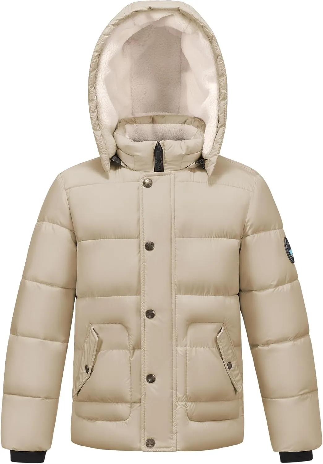 WULFUL Kids Boy's Winter Coat Detachable Hat Puffer Windbreaker Warm Cotton Jacket Parka Down Outdoor Coats