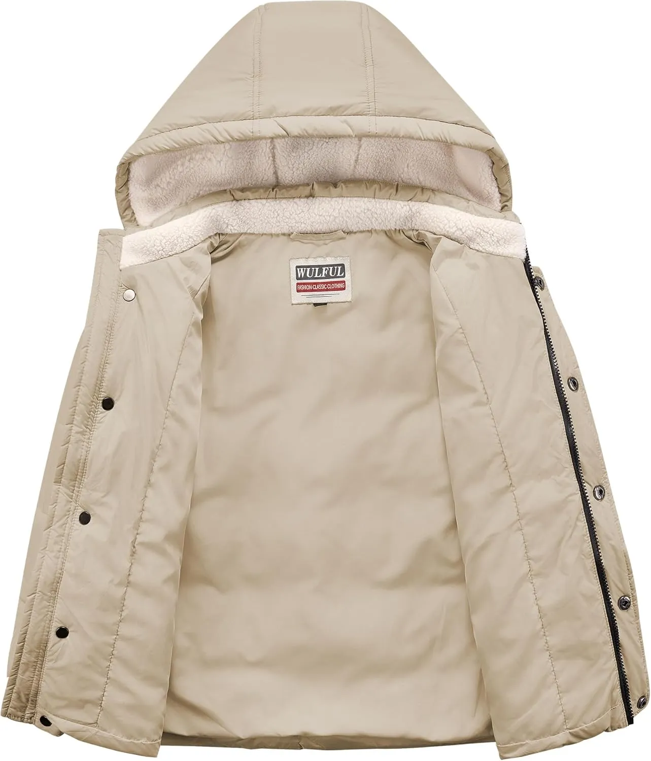 WULFUL Kids Boy's Winter Coat Detachable Hat Puffer Windbreaker Warm Cotton Jacket Parka Down Outdoor Coats