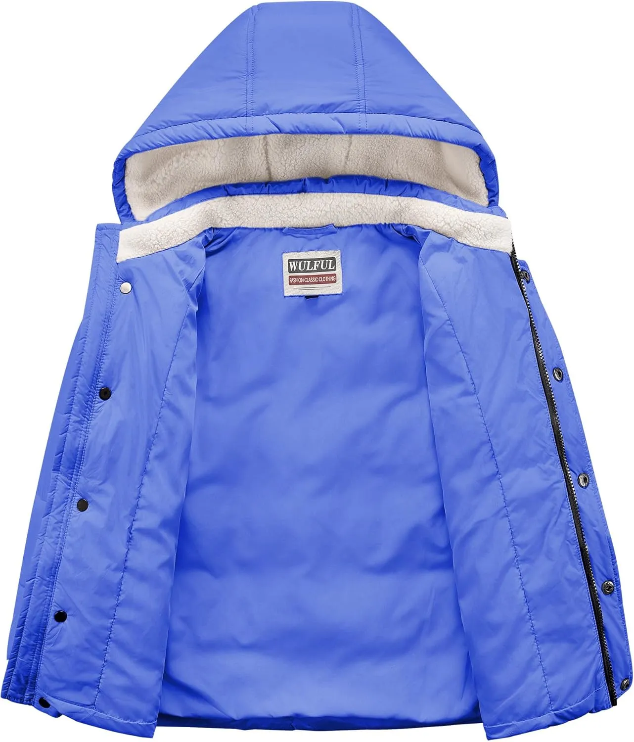 WULFUL Kids Boy's Winter Coat Detachable Hat Puffer Windbreaker Warm Cotton Jacket Parka Down Outdoor Coats