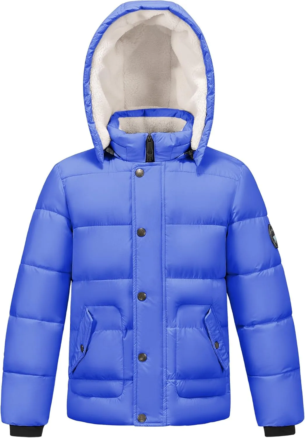 WULFUL Kids Boy's Winter Coat Detachable Hat Puffer Windbreaker Warm Cotton Jacket Parka Down Outdoor Coats