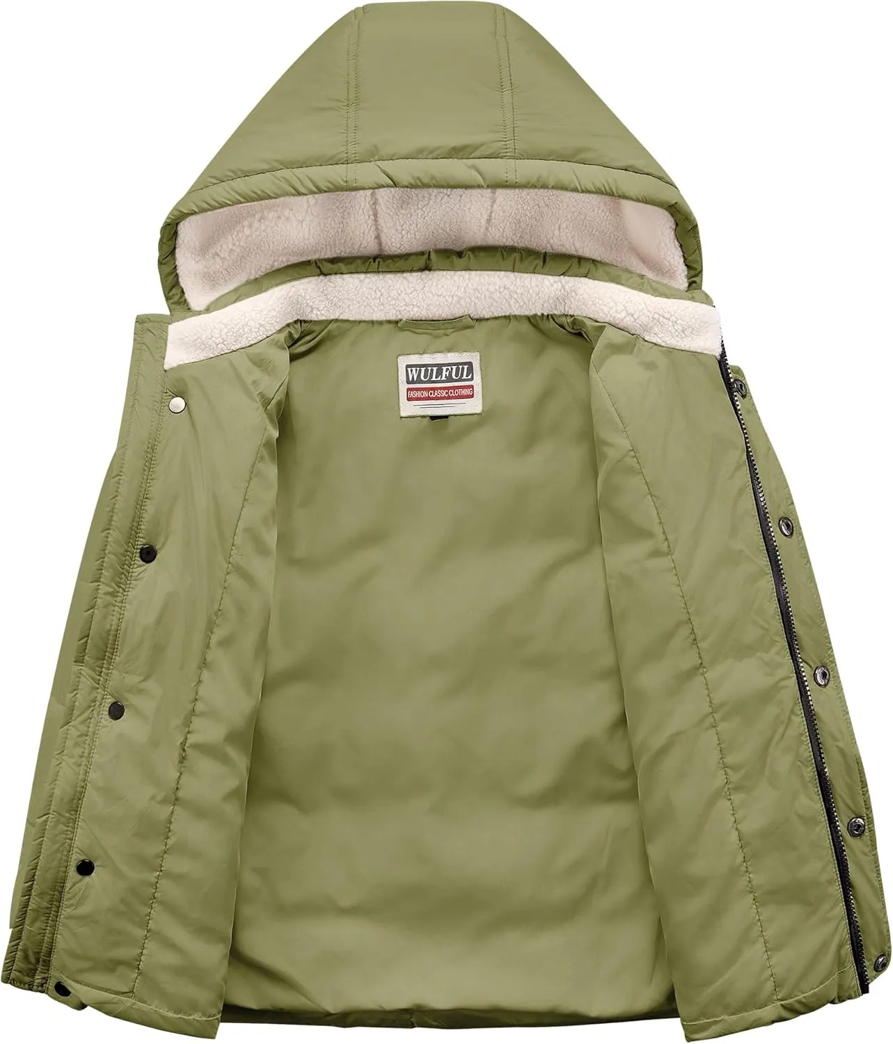 WULFUL Kids Boy's Winter Coat Detachable Hat Puffer Windbreaker Warm Cotton Jacket Parka Down Outdoor Coats
