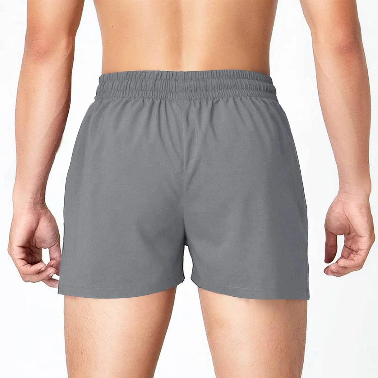 Xiaojmake Mens Running Shorts Quick Dry Athletic Gym Shorts with Zipper Pockets Water Resistant Workout Training Shorts