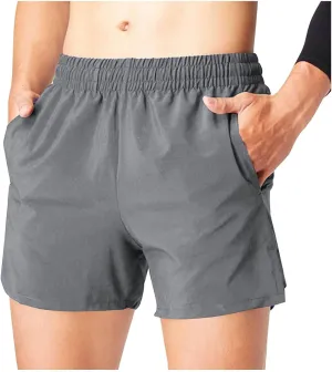 Xiaojmake Mens Running Shorts Quick Dry Athletic Gym Shorts with Zipper Pockets Water Resistant Workout Training Shorts