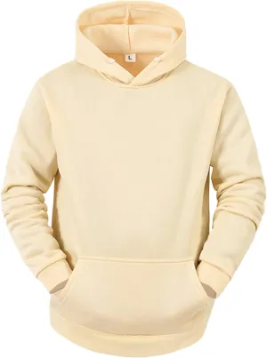 Ymosrh Men's Graphic Hoodies Pullover Long Sleeve Cozy Sport Outwear Solid Color Hoodie With Pockets Men's, L-3XL